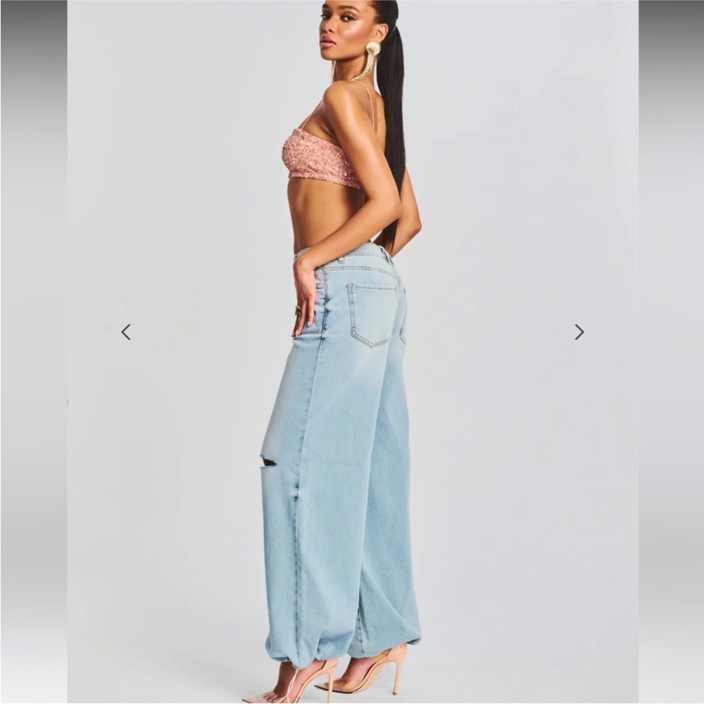 New! SER.O.YA Saint low rise baggy wide leg oversized blue jean 36032 - Picture 4 of 16